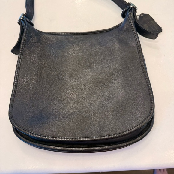 Coach Vintage Black Leather Crossbody Shoulder Hippie Flap Bag 9135 - Picture 9 of 16